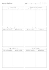 Event Planner Planning Pages for Organizing, Scheduling, Budgeting, Guest Lists, Task Management, and Timelines for Successful Events, Parties, Weddings, and Conferences Easy Printable Templates