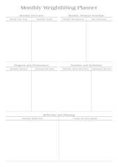 Fitness Planning Sheets for Daily, Weekly, and Monthly Workout Routines, Goal Tracking, Progress Monitoring, Exercise Log, Nutrition Plans, and Healthy Lifestyle Easy Printable Templates