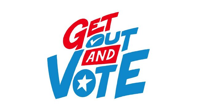 Get out and Vote Animation. Illustrative typography hand lettering motion design.