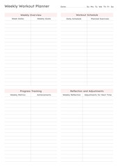 Fitness Planning Sheets for Daily, Weekly, and Monthly Workout Routines, Goal Tracking, Progress Monitoring, Exercise Log, Nutrition Plans, and Healthy Lifestyle Easy Printable Templates