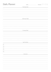 Versatile Generic Planning Pages and Planner Sheets Design Template for daily, weekly, and monthly organization for organizing daily routines and personal goals