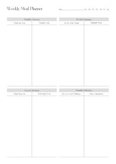 Comprehensive Meal Planning Sheets for Weekly, Monthly, and Daily Meal Prep, Grocery List Organization, Nutritional Tracking, and Healthy Eating Goals, Easy Printable Templates