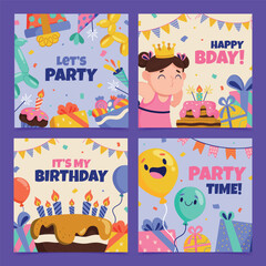 Obraz premium Colorful Birthday Party Collage