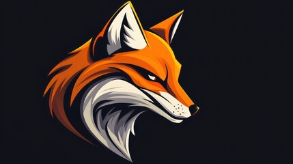 A stylized illustration of a fox's head against a black background. The fox has an orange and white coat and a sly, almost mischievous expression.