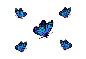 blue butterflies design ai