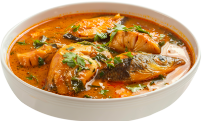 Kerala Fish Curry isolated on transparent background, PNG