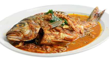 Kerala Fish Curry isolated on transparent background, PNG