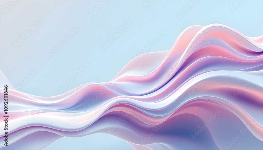 Poster Abstract fluid 3d renders holographic iridescent neon curved waves in motion on a dark background. Gradient design element for banners. Modern colorful flow poster. Wave Liquid shape color background