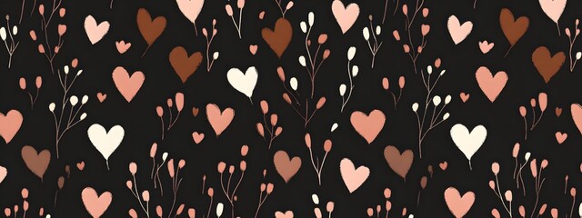 Simple heart pattern on the black background