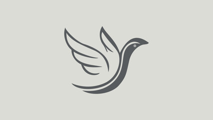 Minimalist Bird Illustration on Branch with Elegant Lines
