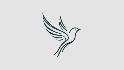 Minimalist Bird Illustration on Branch with Elegant Lines