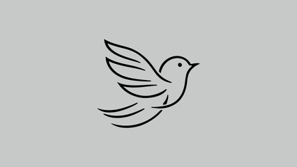 Minimalist Bird Illustration on Branch with Elegant Lines