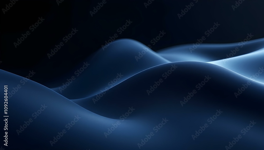 Poster abstract fluid 3d renders holographic iridescent neon curved waves in motion on a dark background. g