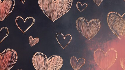 Simple heart pattern on the black background