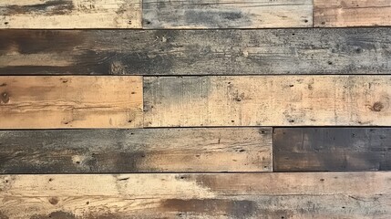 Naklejka premium Rustic Wooden Wall in Horizontal Planks