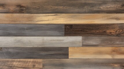 Fototapeta premium Rustic Wooden Wall Panels in Horizontal Arrangement