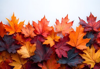 A Collection of Vibrant Autumn Leaves in Warm Hues