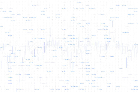 Abstract digital data patterns with numeric values and linear elements on a white background. Represents technology, data, and analytics concepts