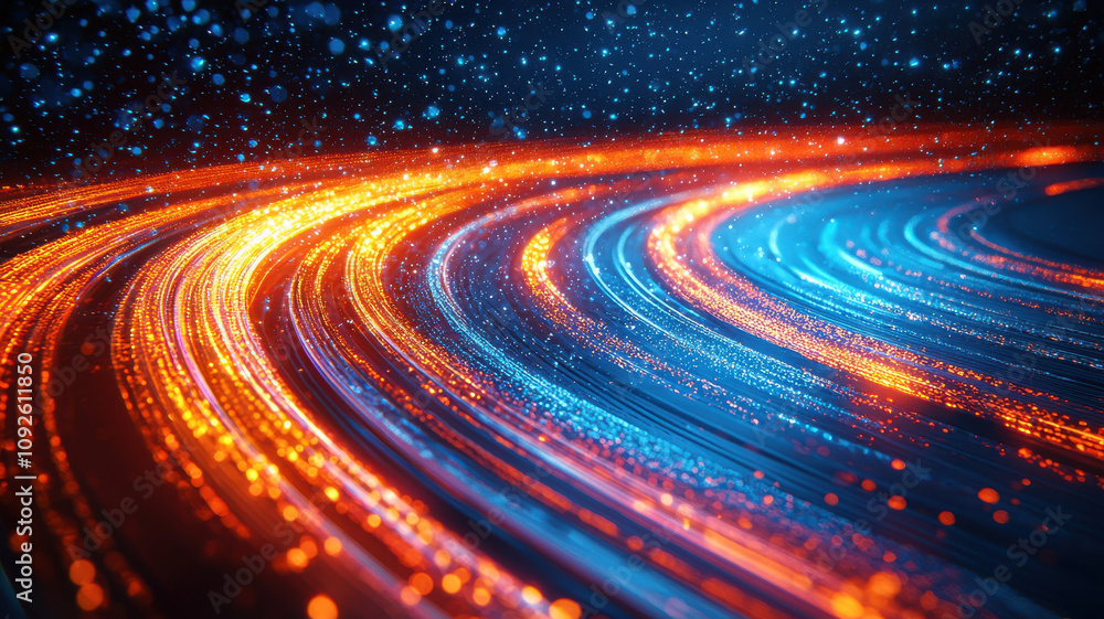 Aufkleber vibrant energy filled trails of light swirl in dynamic patterns, creating mesmerizing visual effect.