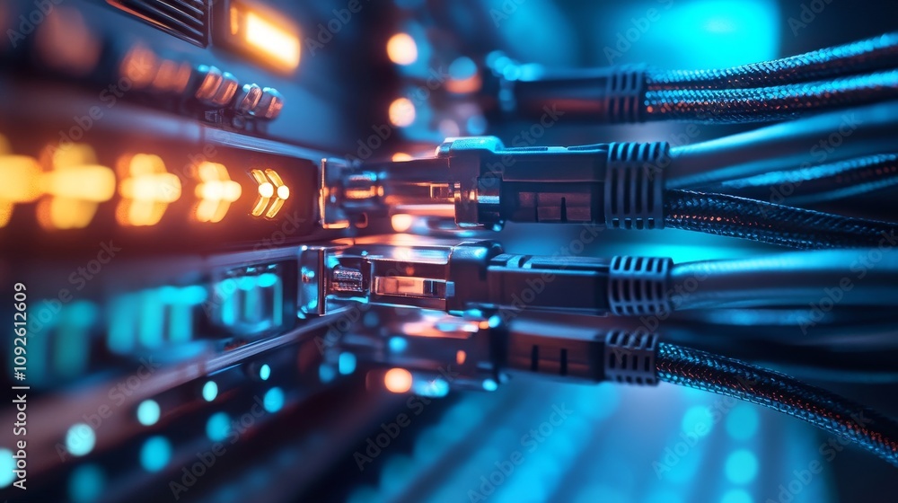 Poster intricate network connections in a modern data center