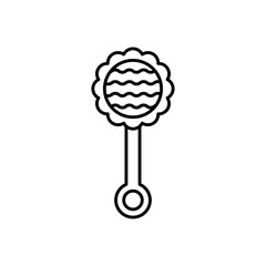 Baby rattle icon linear logo isolated