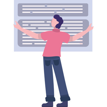 Man work on software app development vector icon