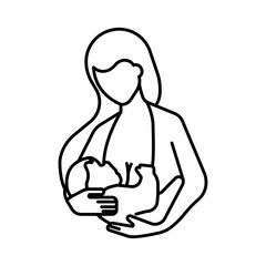 Breastfeeding icon linear logo isolated