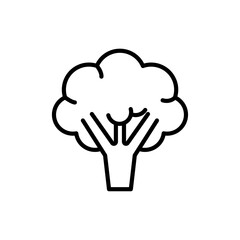Broccoli icon linear logo isolated