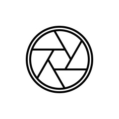 Camera shutter icon linear logo isolated