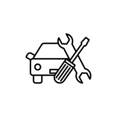 Car repair icon linear logo isolated