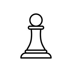 Chess pawn icon linear logo isolated