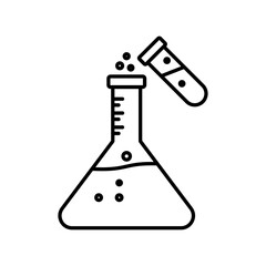 Chemical test icon linear logo isolated