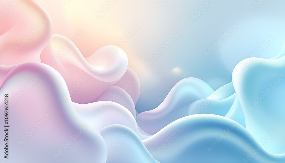 Poster abstract fluid iridescent holographic bright neon curved wave in motion colorful background 3d rende