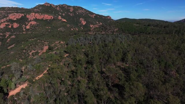 High angle view of the Esterel massif in French Riviera