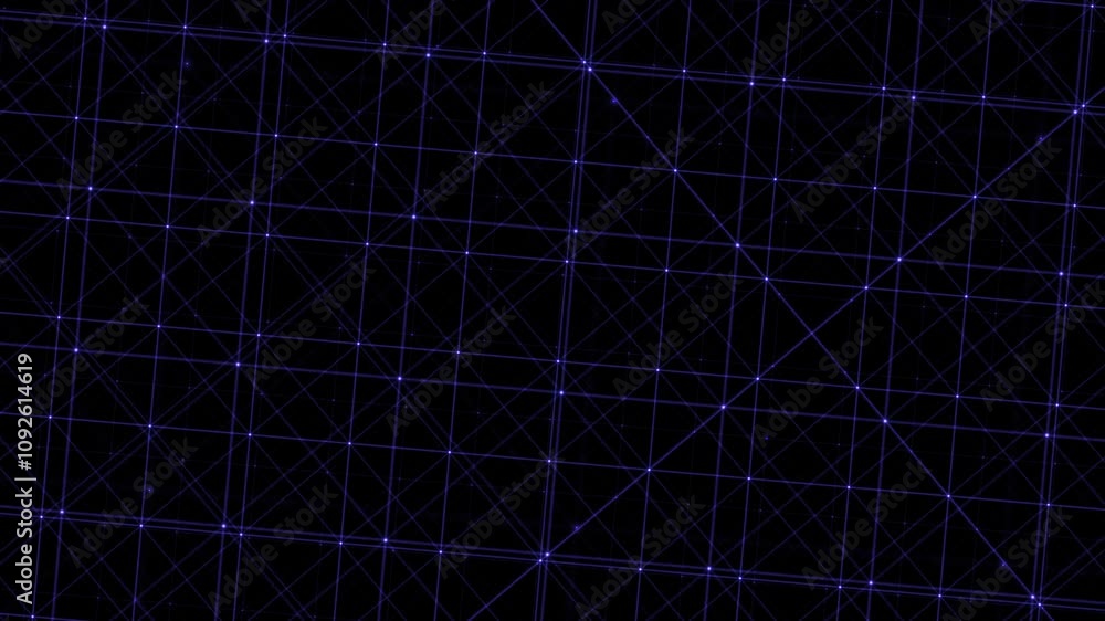 Poster Checkered web glowing matrix abstract background animation, rotating geometric pattern