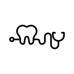 Dental care icon linear logo isolated