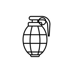 Hand grenade icon linear logo isolated