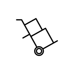 Hand truck icon linear logo isolated