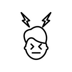 Headache icon linear logo isolated