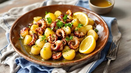 Htapodi Me Patates - Octopus with Potatoes (Greek Cuisine)