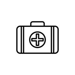 Medical aid kit icon linear logo isolated