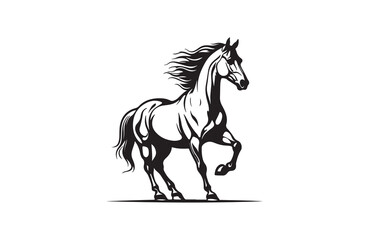  horse silhouette vector line art illustration logo design