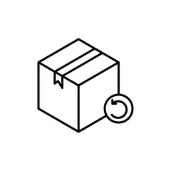 Return purchase icon linear logo isolated
