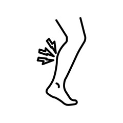 Obraz premium Shin pain icon linear logo isolated
