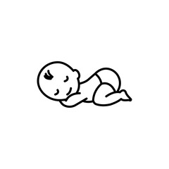 Sleeping baby icon linear logo isolated