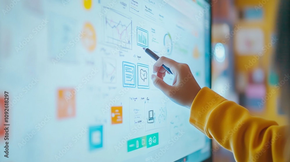 Poster interactive design planning on a digital interface