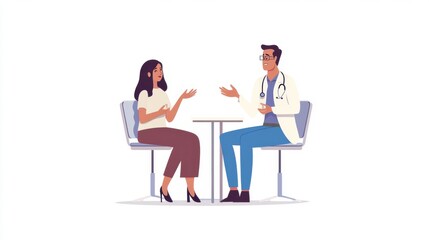 Doctor and deaf patient using sign language for communication,