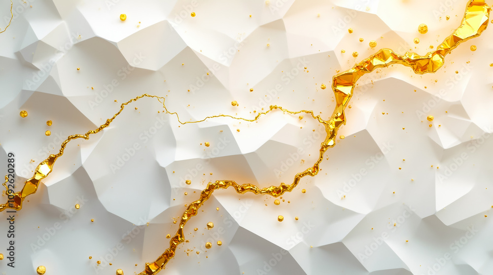 Poster intricate patterns of gold facets combine with a textured surface, creating a captivating visual app