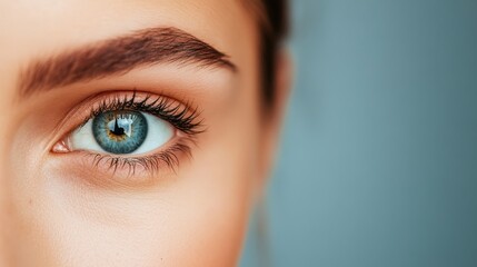 Naklejka premium Close-Up of Captivating Blue Eye with Natural Beauty
