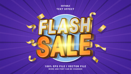 editable 3d gradient flash sale text effect.typhography logo